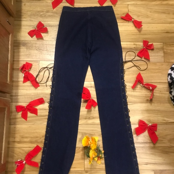 Forever 21 Stretch Side Tie-Up Jeans - Picture 6 of 14